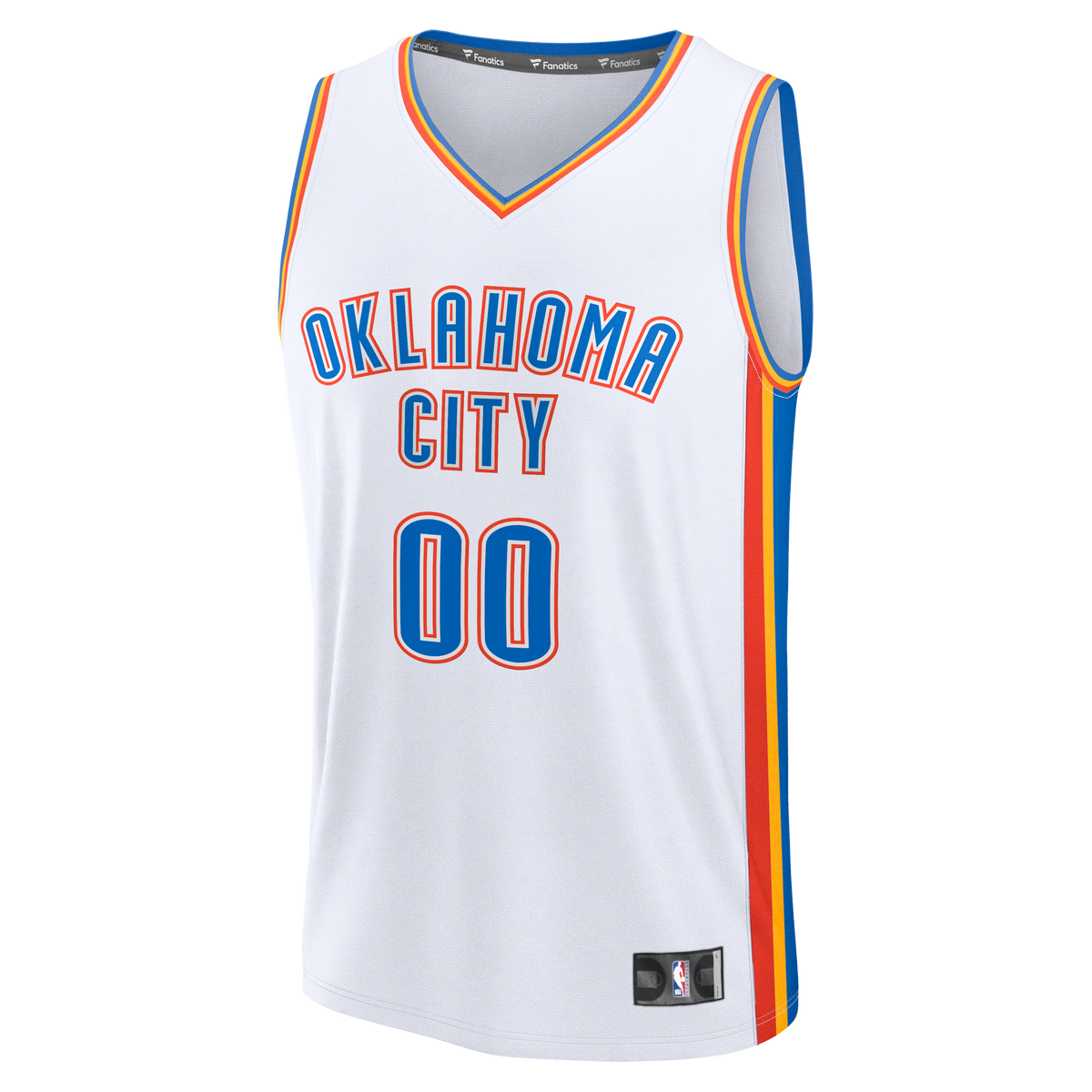 Youth Oklahoma City Thunder Fanatics White Fast Break Custom Jersey - Association Edition product image 3, provided for