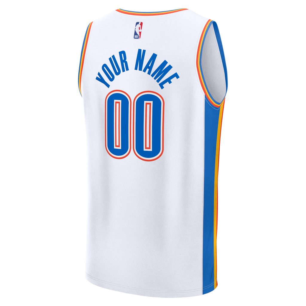 Youth Oklahoma City Thunder Fanatics White Fast Break Custom Jersey - Association Edition product image 4, provided for
