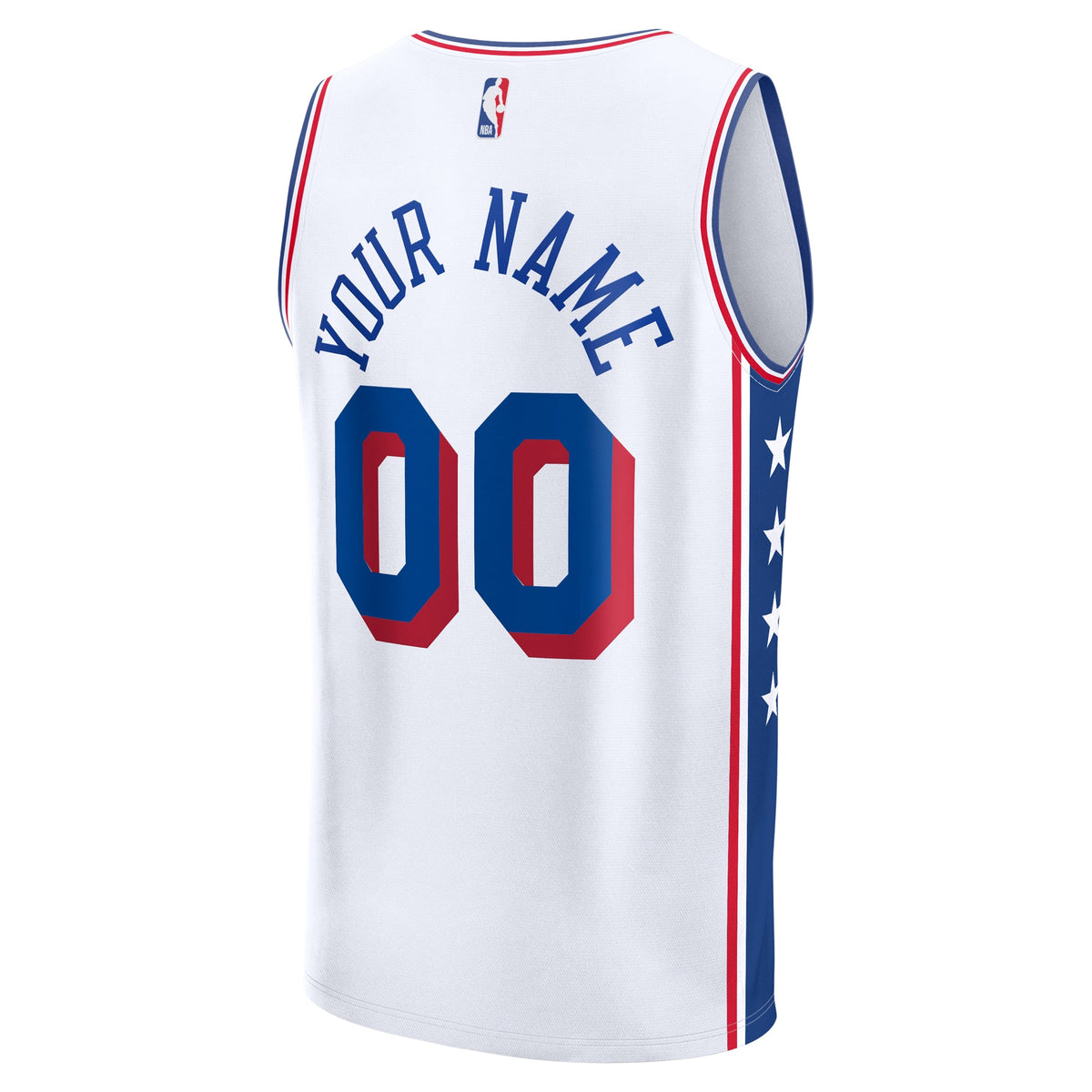 Youth Philadelphia 76ers Fanatics White Fast Break Custom Replica Jersey - Association Edition product image 4, provided for