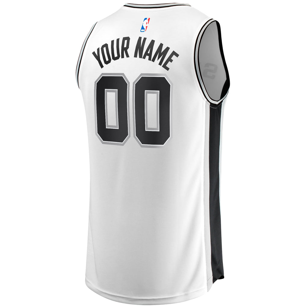 Youth San Antonio Spurs Fanatics White Fast Break Replica Custom Jersey - Association Edition product image 4, provided for