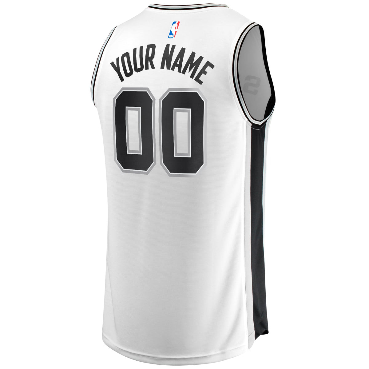 Youth San Antonio Spurs Fanatics White Fast Break Replica Custom Jersey - Association Edition product image 4, provided for