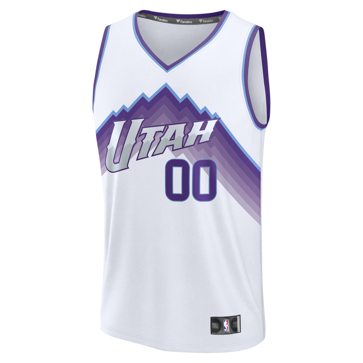 Youth Utah Jazz Fanatics White Fast Break Replica Custom Jersey - Association Edition product image 3, provided for visual