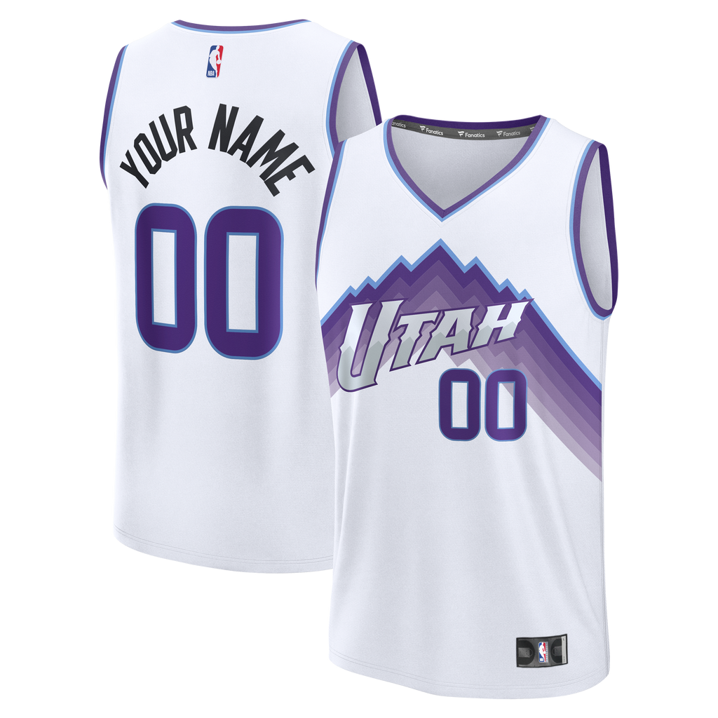Youth Utah Jazz Fanatics White Fast Break Replica Custom Jersey - Association Edition product image 1, provided for visual