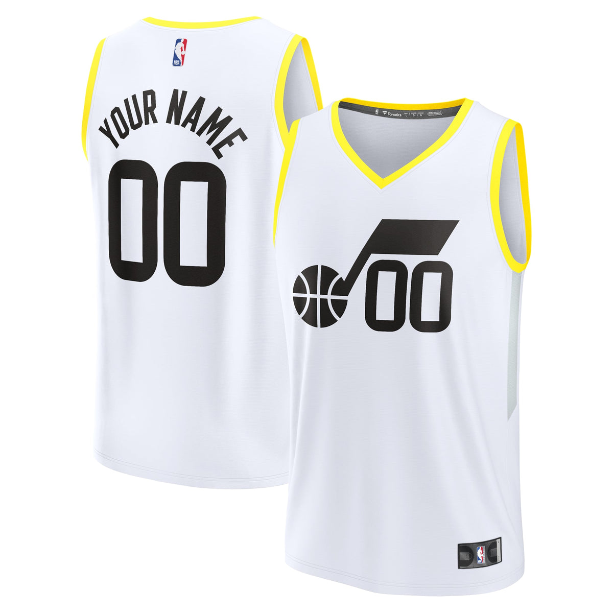 Youth Utah Jazz Fanatics White Fast Break Replica Custom Jersey - Association Edition product image 2, provided for visual