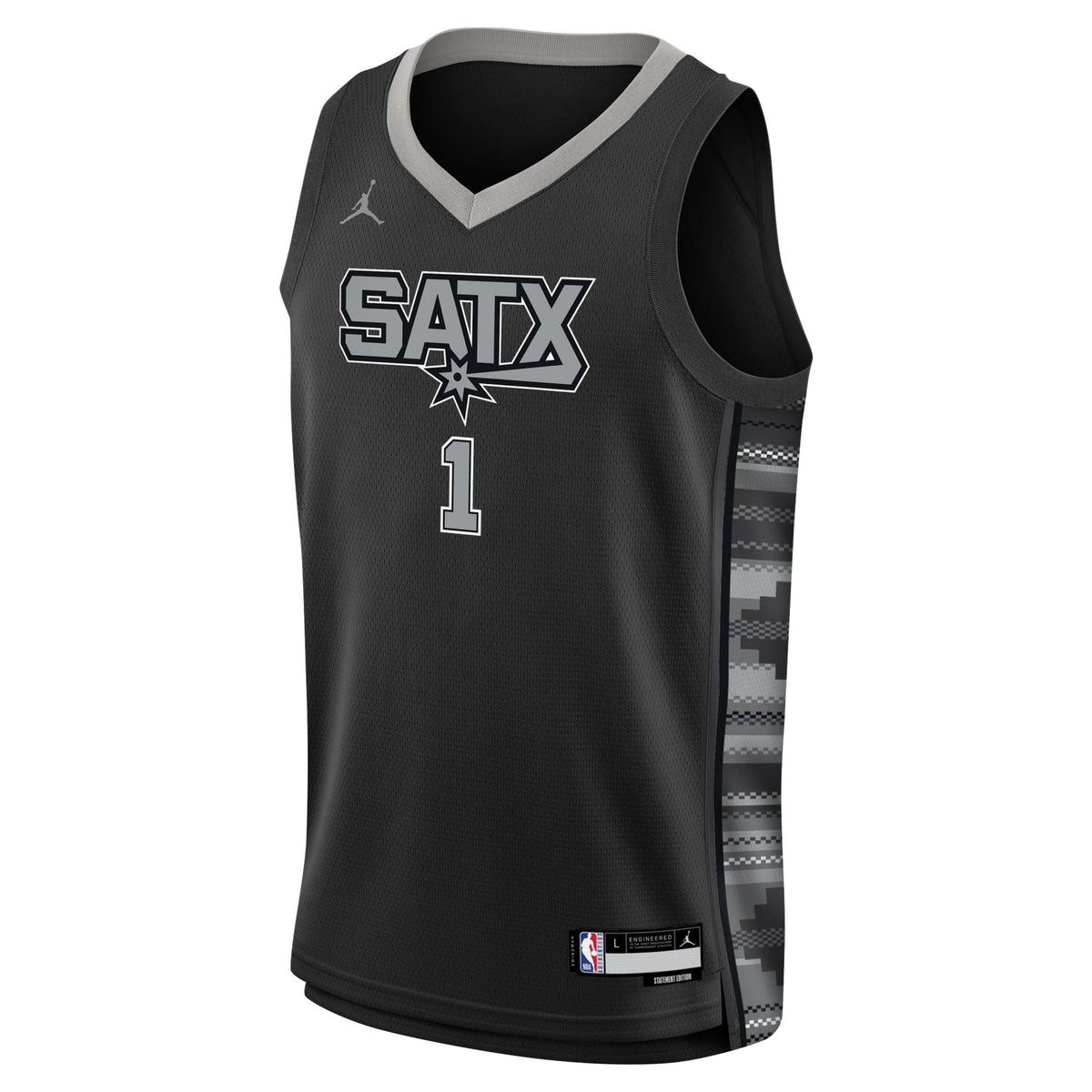 Youth San Antonio Spurs Victor Wembanyama Jordan Brand Black Swingman Jersey - Statement Edition product image 3, provided