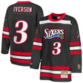 Youth Philadelphia 76ers Allen Iverson Mitchell & Ness Black Maxxed Out 2.0 Fashion Hockey Jersey product image 1, provided