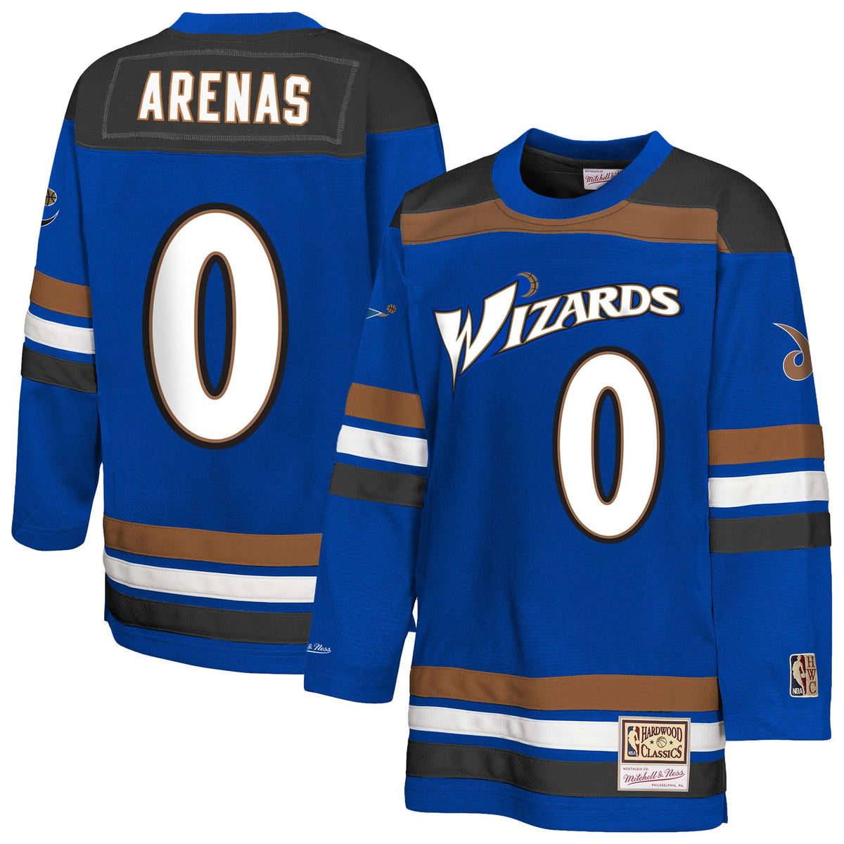 Youth Washington Wizards Gilbert Arenas Mitchell & Ness Blue Maxxed Out 2.0 Fashion Hockey Jersey product image 2, provided