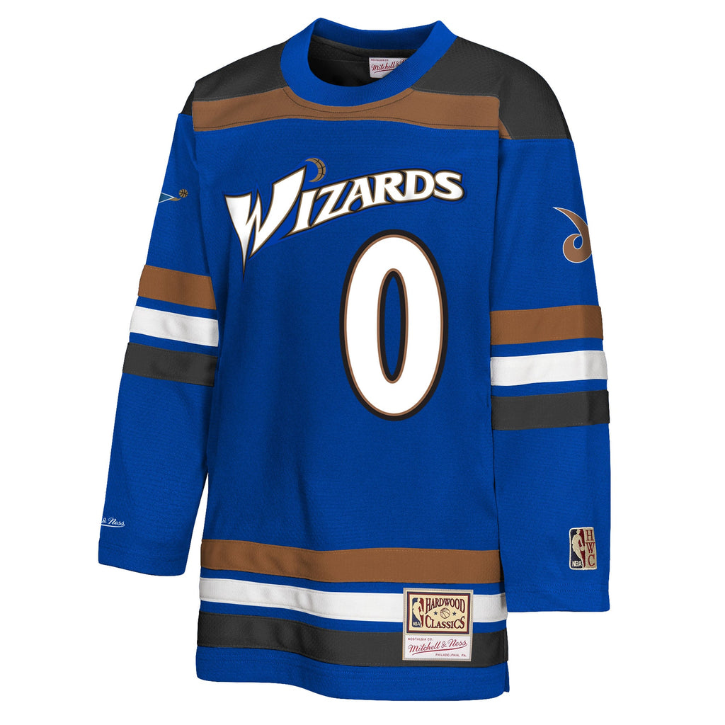 Youth Washington Wizards Gilbert Arenas Mitchell & Ness Blue Maxxed Out 2.0 Fashion Hockey Jersey product image 3, provided