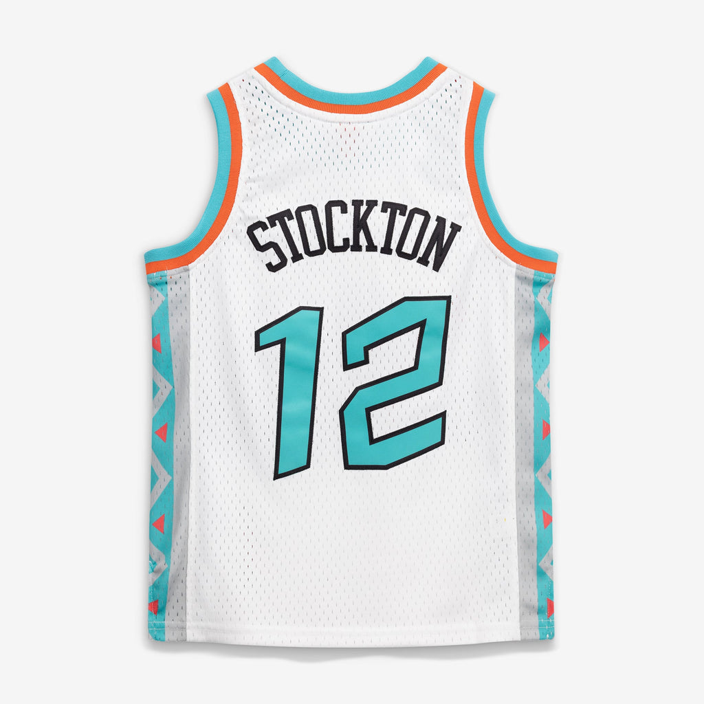 Youth 1996 NBA All-Star Game John Stockton Mitchell & Ness White Hardwood Classics Swingman Jersey product image 4, provided