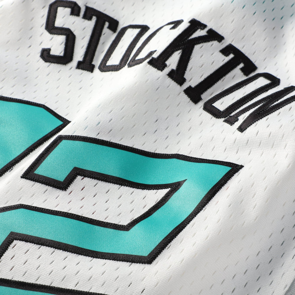 Youth 1996 NBA All-Star Game John Stockton Mitchell & Ness White Hardwood Classics Swingman Jersey product image 6, provided
