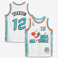 Youth 1996 NBA All-Star Game John Stockton Mitchell & Ness White Hardwood Classics Swingman Jersey product image 1, provided
