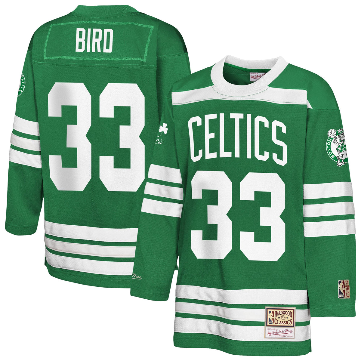 Youth Boston Celtics Larry Bird Mitchell & Ness Kelly Green Maxxed Out 2.0 Fashion Hockey Jersey product image 2, provided