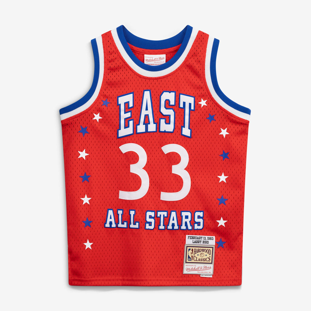 Youth 1983 NBA All-Star Game Larry Bird Mitchell & Ness Red Hardwood Classics Swingman Jersey product image 3, provided for