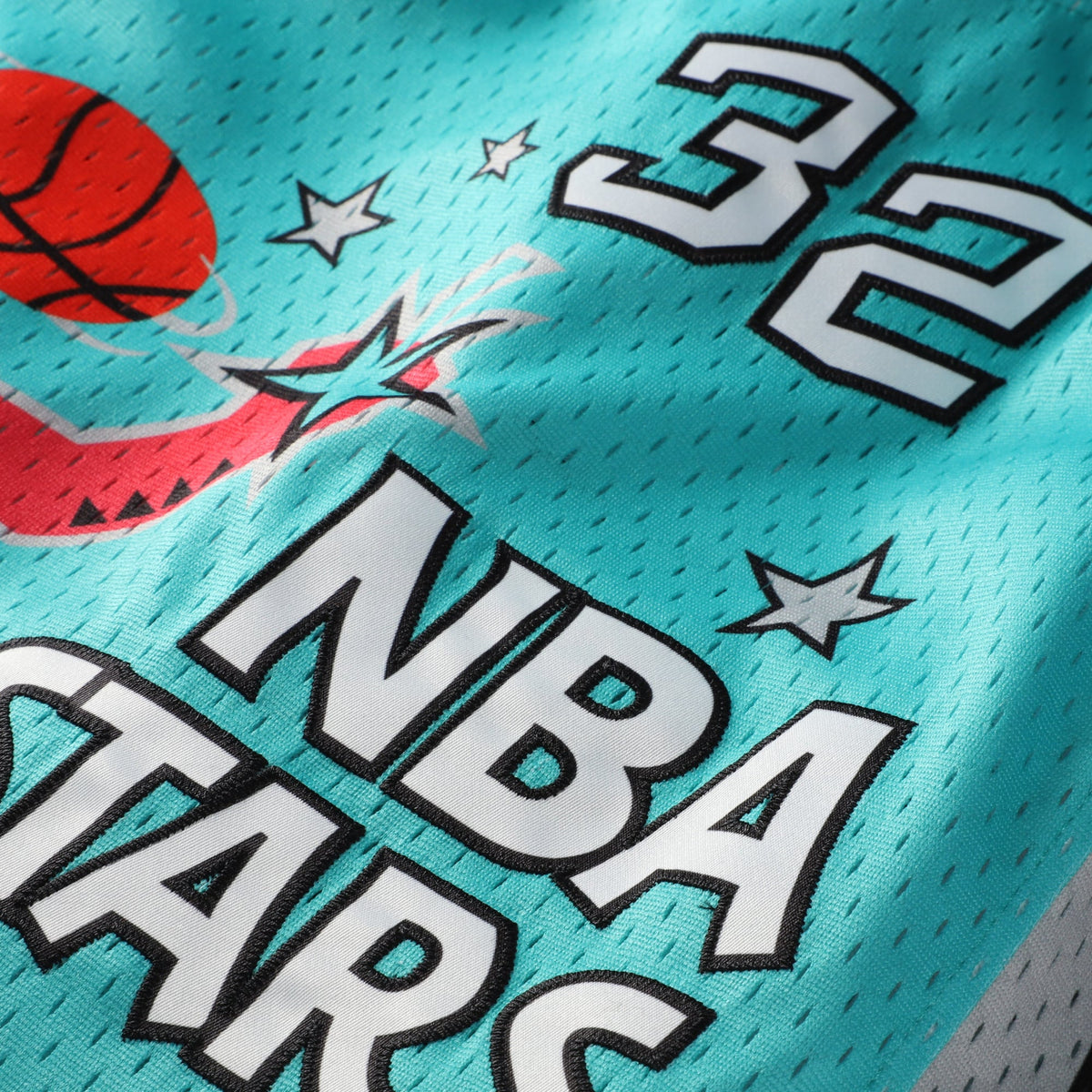Youth 1996 NBA All-Star Game Shaquille O'Neal Mitchell & Ness Teal Hardwood Classics Swingman Jersey product image 5,