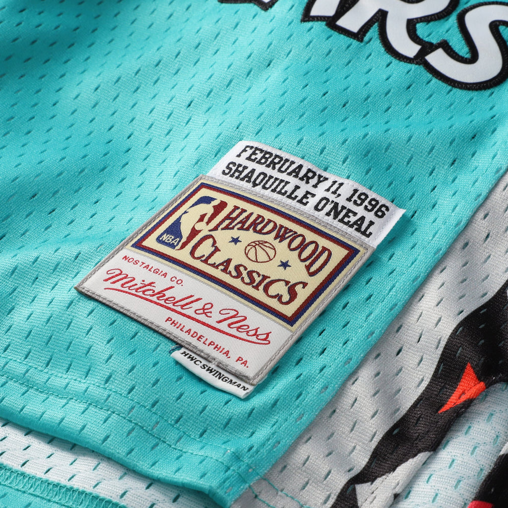 Youth 1996 NBA All-Star Game Shaquille O'Neal Mitchell & Ness Teal Hardwood Classics Swingman Jersey product image 7,