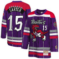 Youth Toronto Raptors Vince Carter Mitchell & Ness Purple Maxxed Out 2.0 Fashion Hockey Jersey product image 1, provided for