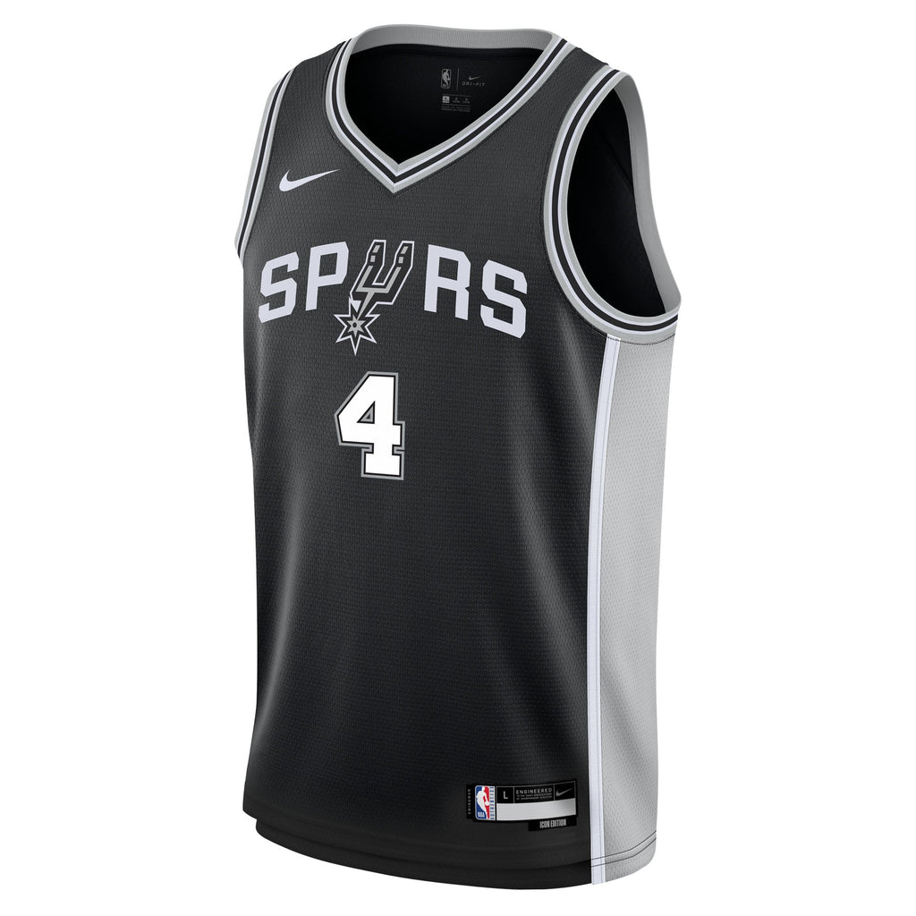 Youth San Antonio Spurs De'Aaron Fox Nike Black Swingman Jersey - Icon Edition product image 3, provided for visual