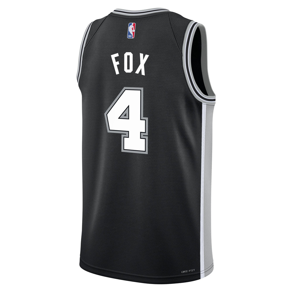Youth San Antonio Spurs De'Aaron Fox Nike Black Swingman Jersey - Icon Edition product image 4, provided for visual
