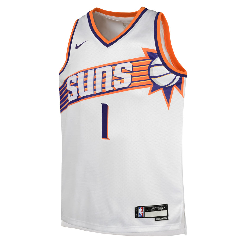 Youth Phoenix Suns Devin Booker Nike White Swingman Jersey - Association Edition product image 3, provided for visual