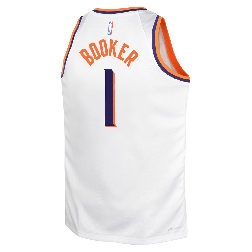 Youth Phoenix Suns Devin Booker Nike White Swingman Jersey - Association Edition product image 4, provided for visual
