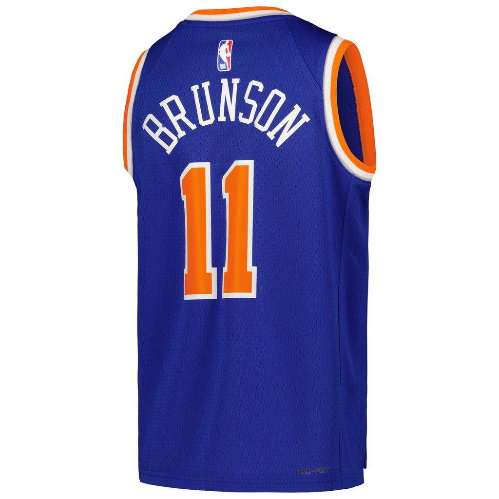 Youth New York Knicks Jalen Brunson Nike Blue Swingman Jersey - Icon Edition product image 4, provided for visual reference