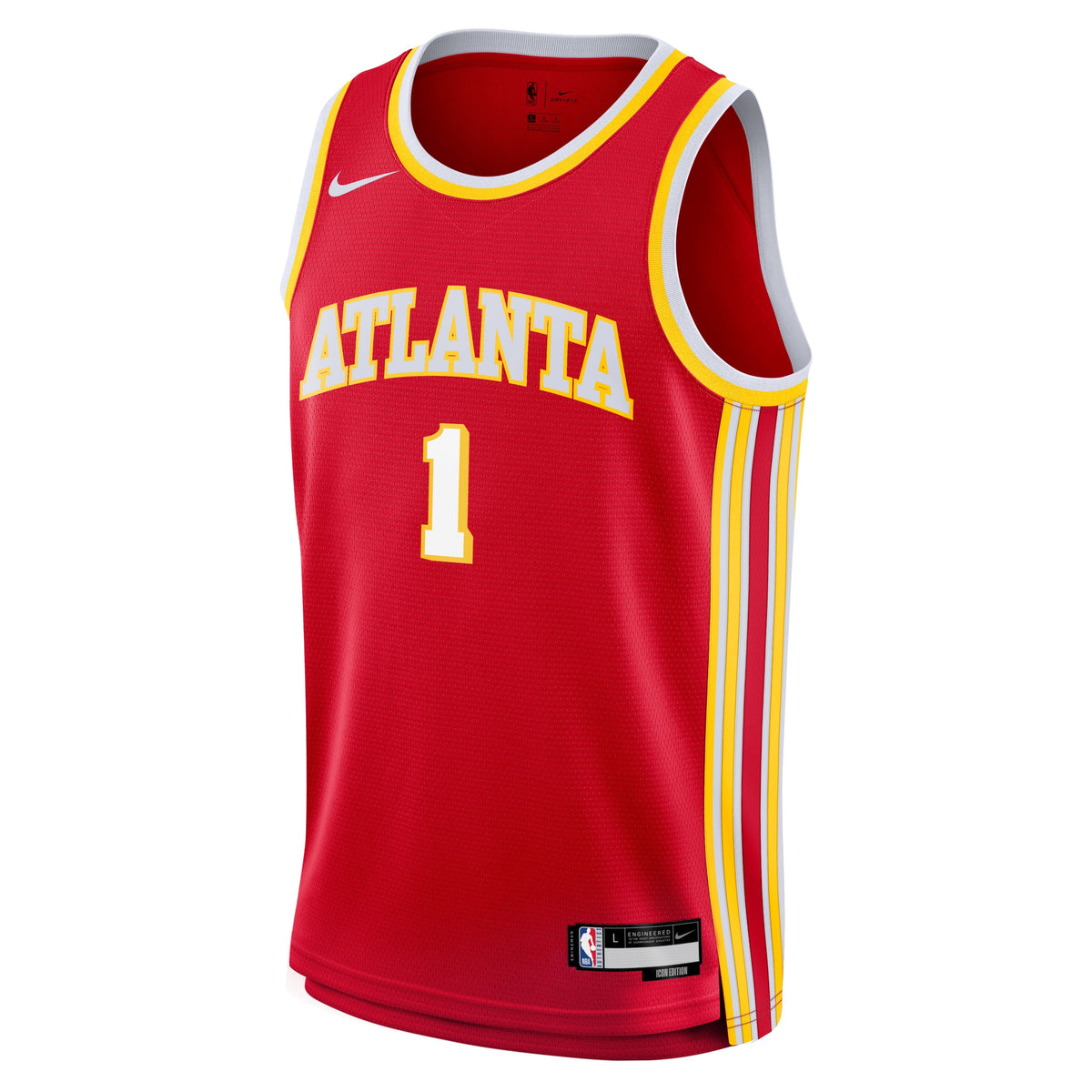 Youth Atlanta Hawks Jalen Johnson Nike Red Swingman Jersey - Icon Edition product image 3, provided for visual reference and
