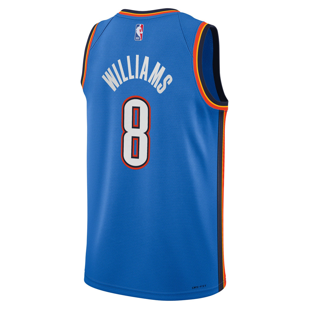 Youth Oklahoma City Thunder Jalen Williams Nike Blue Swingman Jersey - Icon Edition product image 4, provided for visual