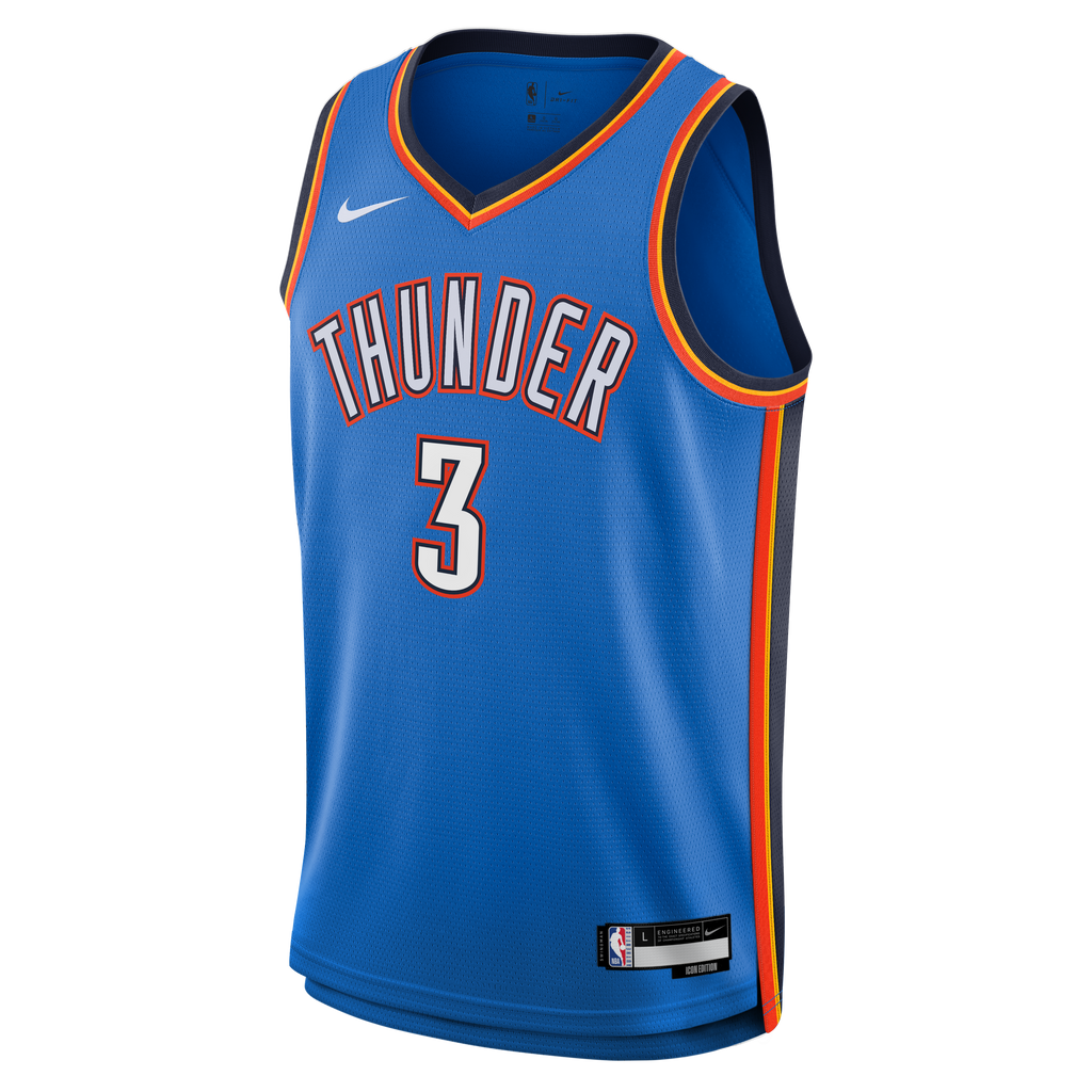 Youth Oklahoma City Thunder Jared McCain Nike Blue Swingman Jersey - Icon Edition product image 3, provided for visual