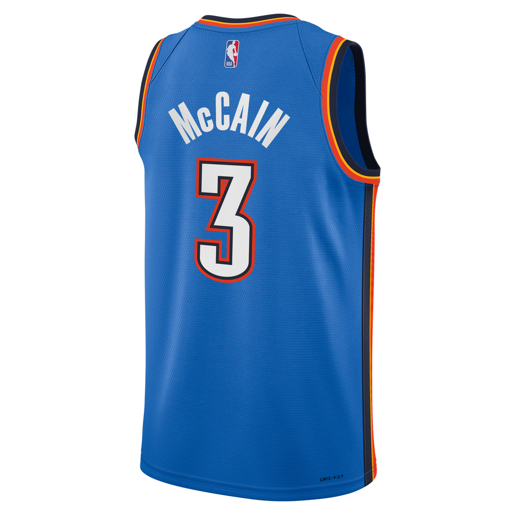 Youth Oklahoma City Thunder Jared McCain Nike Blue Swingman Jersey - Icon Edition product image 4, provided for visual