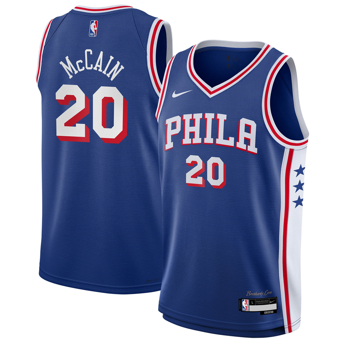 Youth Philadelphia 76ers Jared McCain Nike Royal Swingman Jersey - Icon Edition product image 2, provided for visual
