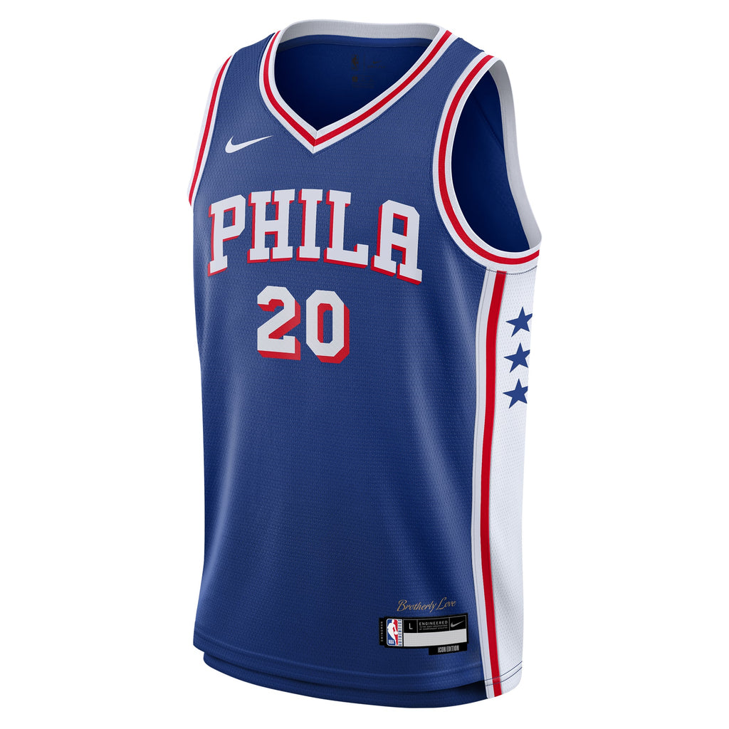 Youth Philadelphia 76ers Jared McCain Nike Royal Swingman Jersey - Icon Edition product image 3, provided for visual
