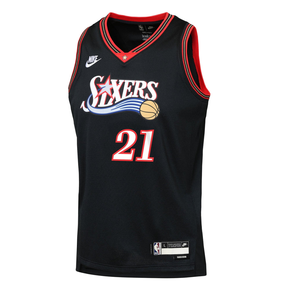 Youth Philadelphia 76ers Joel Embiid Nike Black Swingman Jersey - Classic Edition product image 3, provided for visual