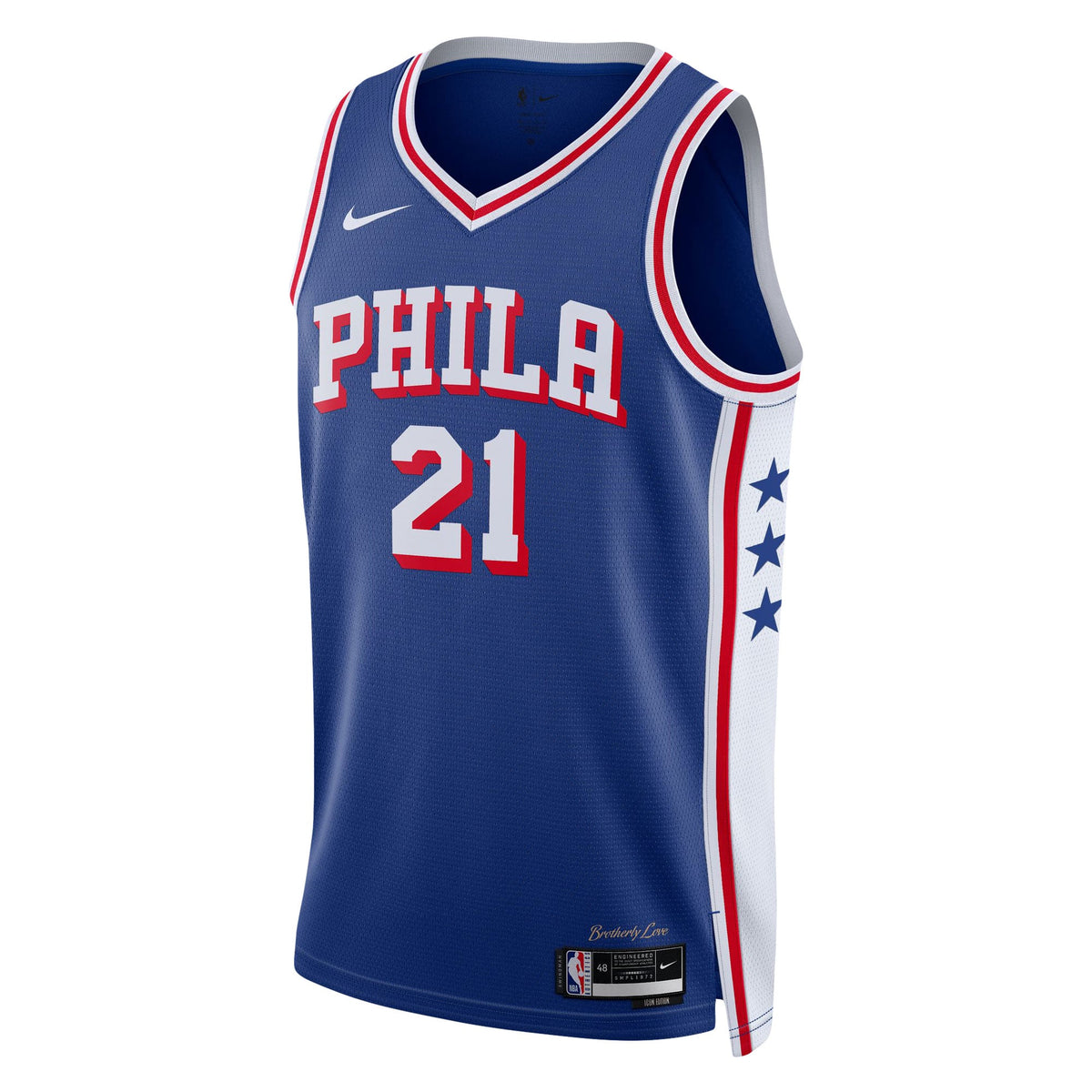 Youth Philadelphia 76ers Joel Embiid Nike Royal Swingman Jersey - Icon Edition product image 3, provided for visual