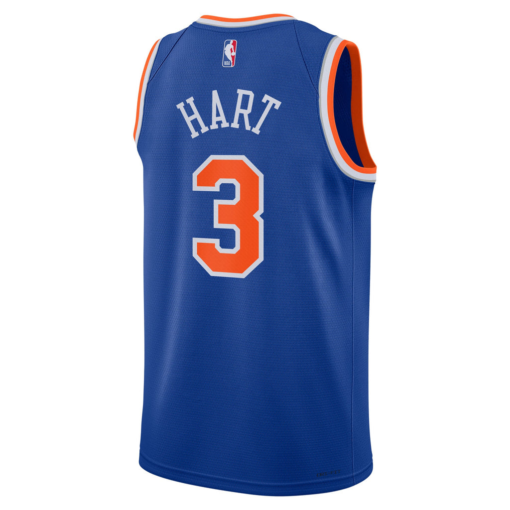 Youth New York Knicks Josh Hart Nike Blue Swingman Jersey - Icon Edition product image 4, provided for visual reference and