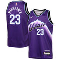 Youth Utah Jazz Lauri Markkanen Nike Purple Icon Edition Swingman Jersey product image 1, provided for visual reference and