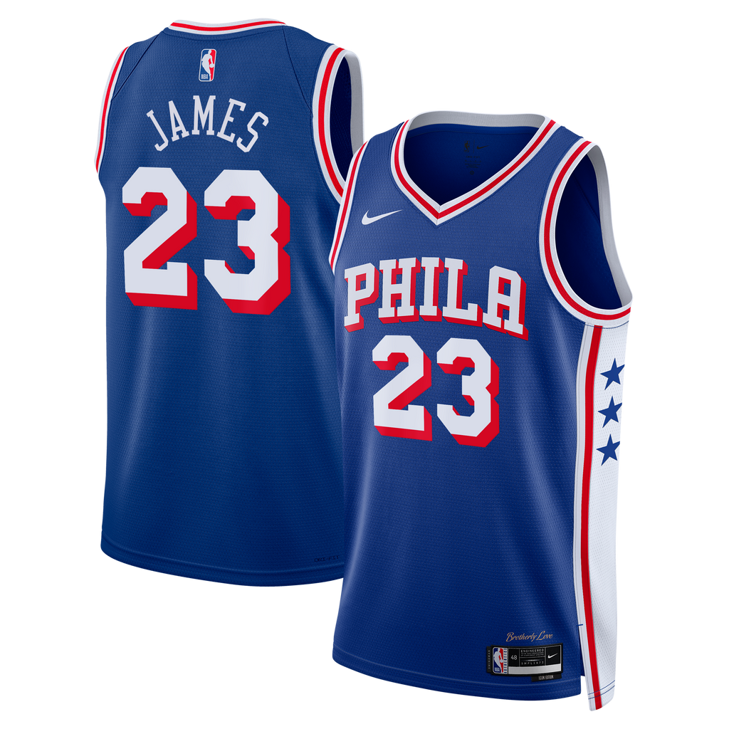 Youth Philadelphia 76ers LeBron James Nike Royal Swingman Jersey - Icon Edition product image 2, provided for visual