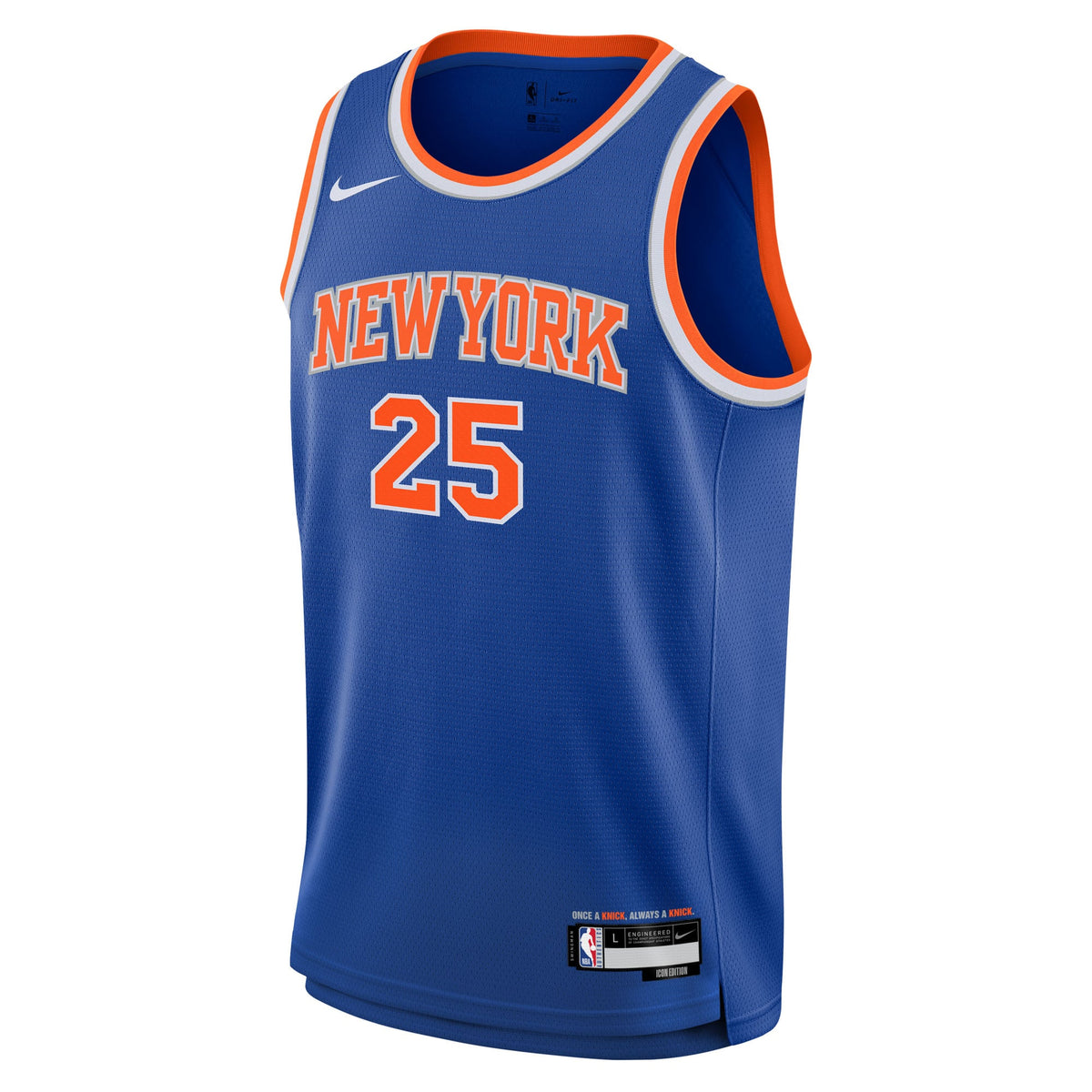 Youth New York Knicks Mikal Bridges Nike Blue Swingman Jersey - Icon Edition product image 3, provided for visual reference