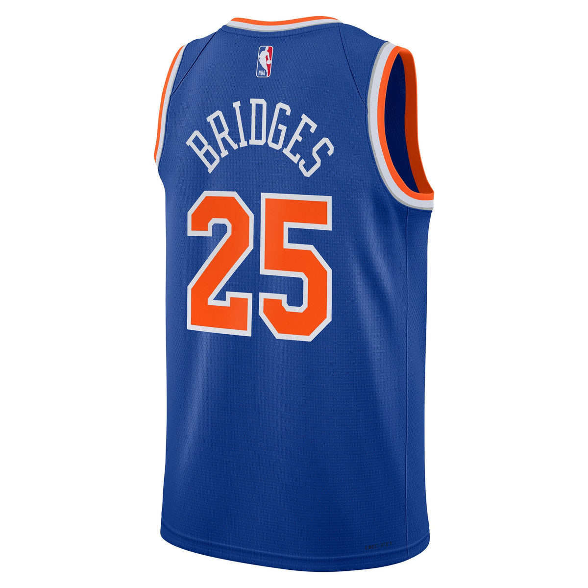 Youth New York Knicks Mikal Bridges Nike Blue Swingman Jersey - Icon Edition product image 4, provided for visual reference