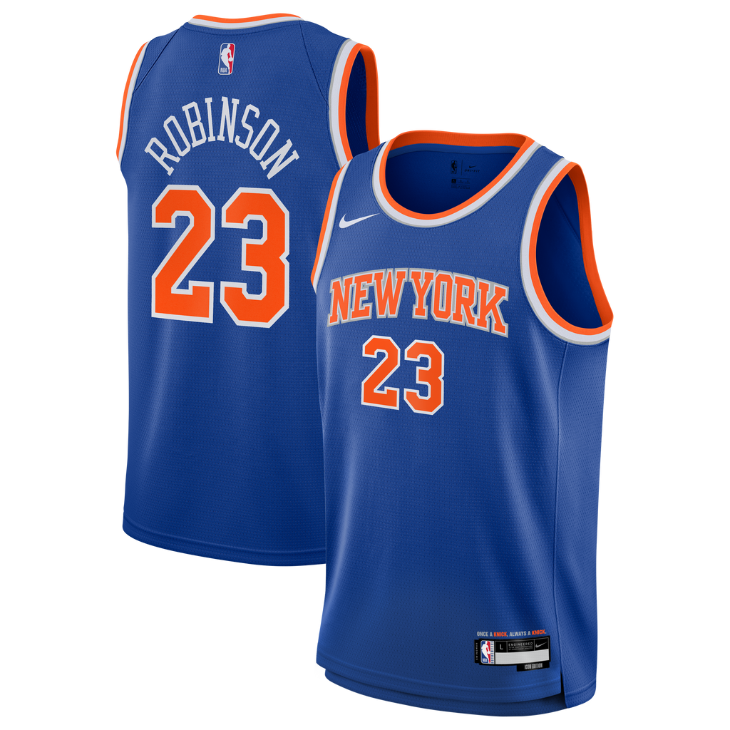 Youth New York Knicks Mitchell Robinson Nike Blue Swingman Jersey - Icon Edition product image 1, provided for visual