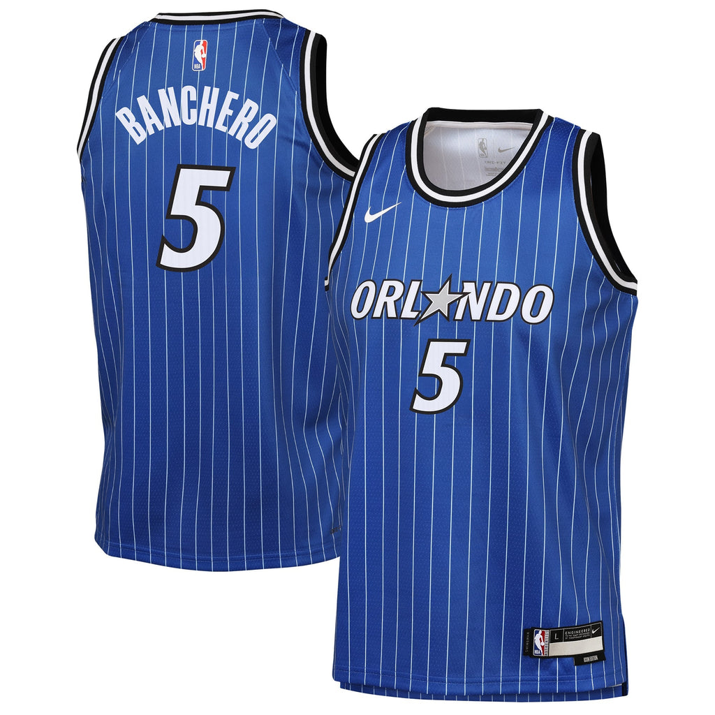 Youth Orlando Magic Paolo Banchero Nike Blue Icon Edition Swingman Jersey product image 2, provided for visual reference and