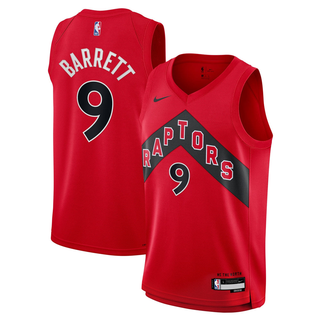 Youth Toronto Raptors RJ Barrett Nike Red Swingman Jersey - Icon Edition product image 1, provided for visual reference and