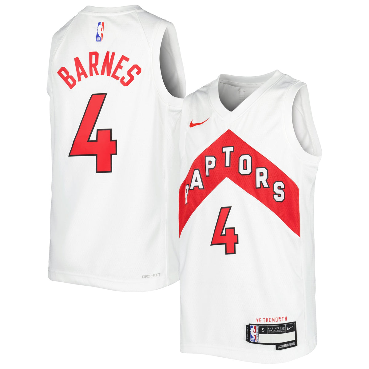 Youth Toronto Raptors Scottie Barnes Nike White Swingman Jersey - Association Edition product image 1, provided for visual