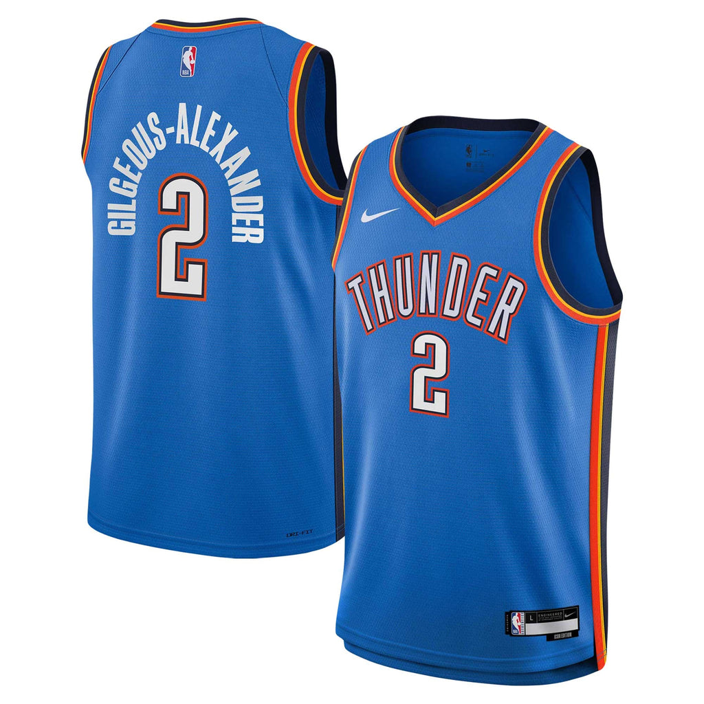 Youth Oklahoma City Thunder Shai Gilgeous-Alexander Nike Blue Swingman Jersey - Icon Edition product image 1, provided for