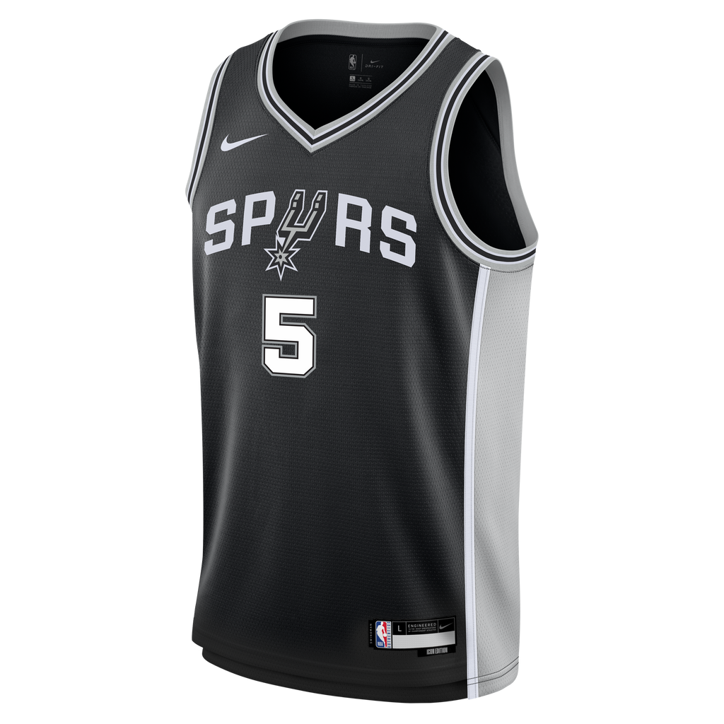Youth San Antonio Spurs Stephon Castle Nike Black Swingman Jersey - Icon Edition product image 3, provided for visual