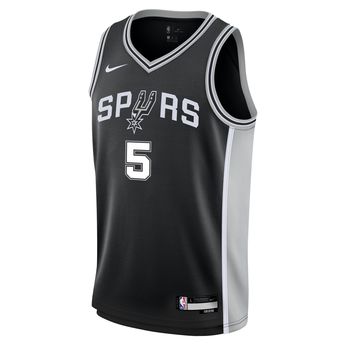 Youth San Antonio Spurs Stephon Castle Nike Black Swingman Jersey - Icon Edition product image 3, provided for visual