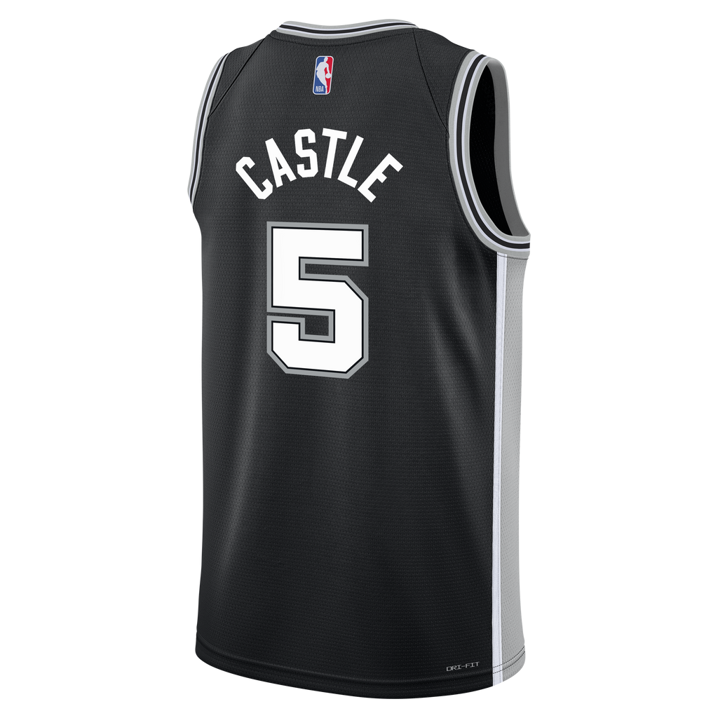 Youth San Antonio Spurs Stephon Castle Nike Black Swingman Jersey - Icon Edition product image 4, provided for visual
