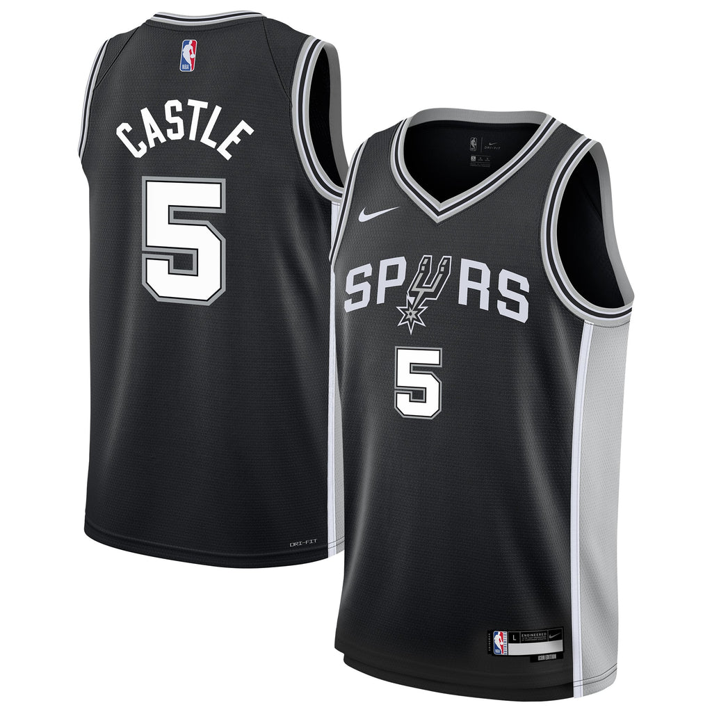 Youth San Antonio Spurs Stephon Castle Nike Black Swingman Jersey - Icon Edition product image 1, provided for visual