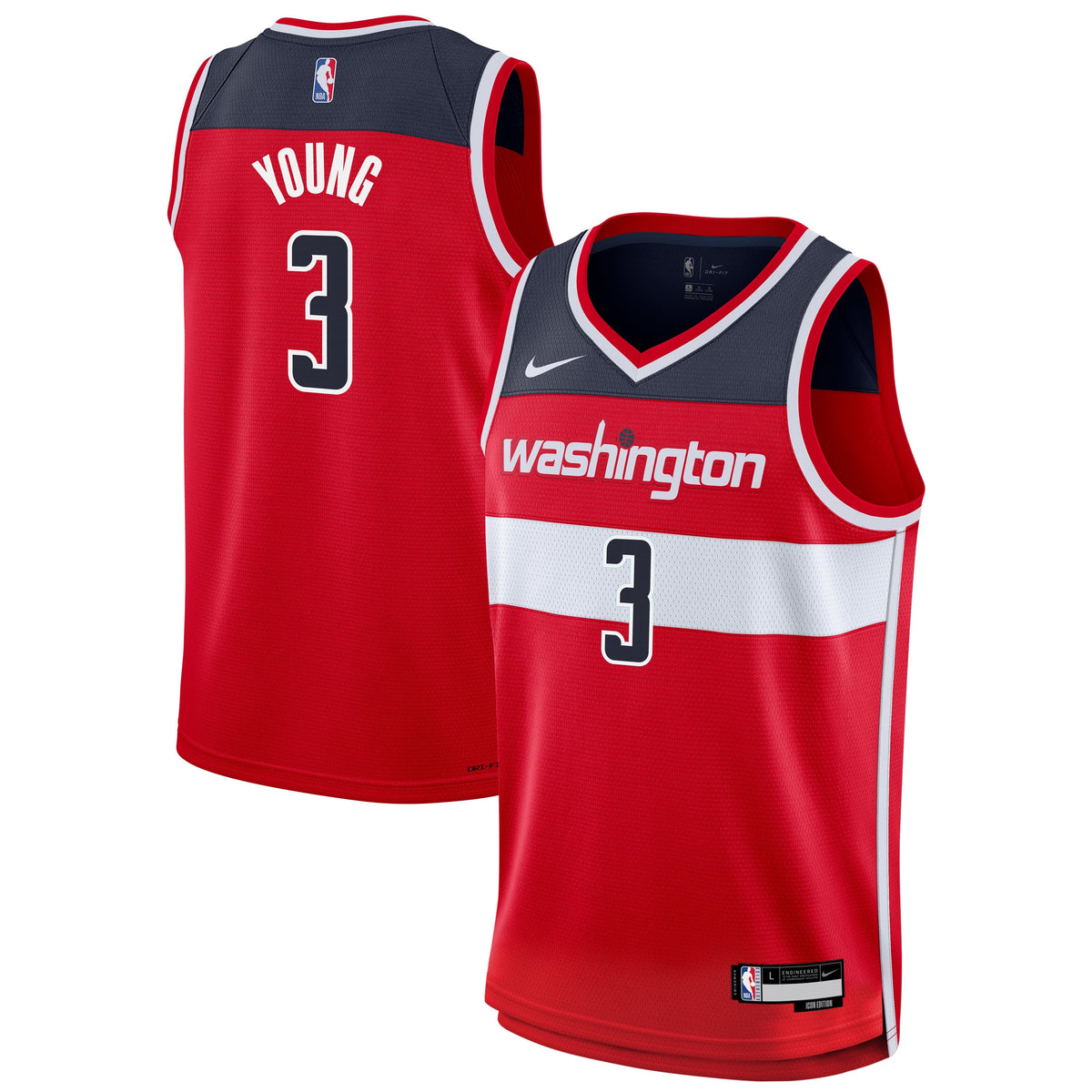 Youth Washington Wizards Trae Young Nike Red Swingman Jersey - Icon Edition product image 2, provided for visual reference