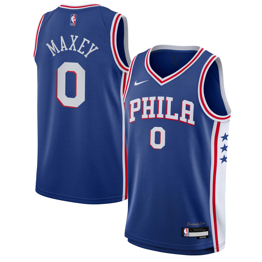 Youth Philadelphia 76ers Tyrese Maxey Nike Royal Swingman Jersey - Icon Edition product image 2, provided for visual