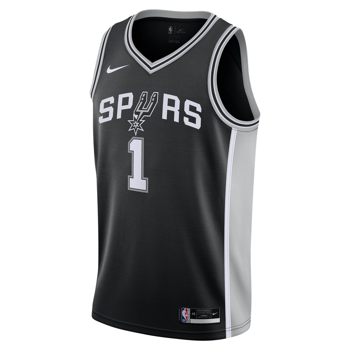 Youth San Antonio Spurs Victor Wembanyama Nike Black Swingman Jersey - Icon Edition product image 3, provided for visual
